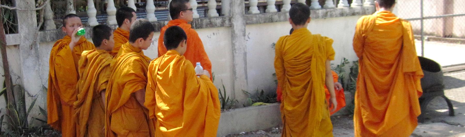 Monks in orange robes