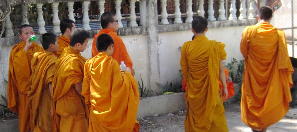 Monks in orange robes